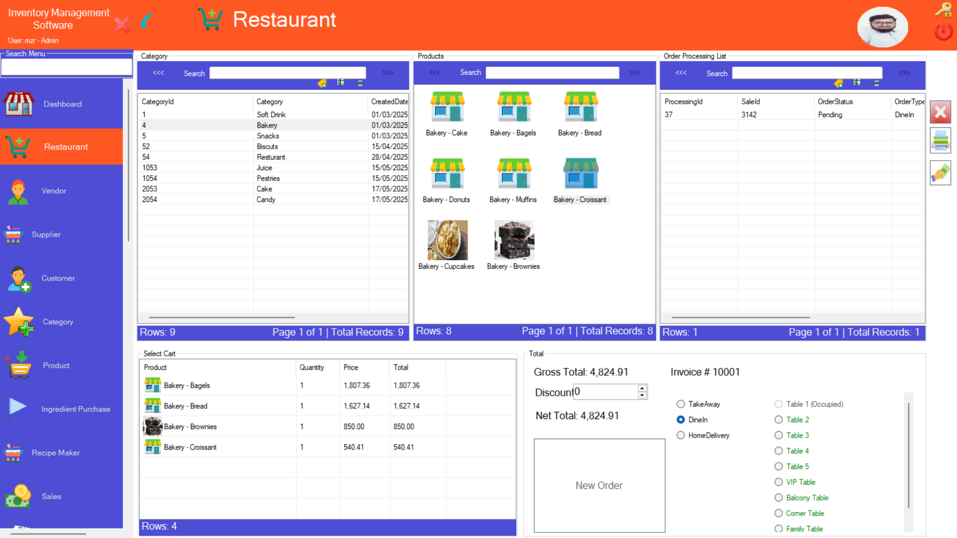 MZR Restaurant POS